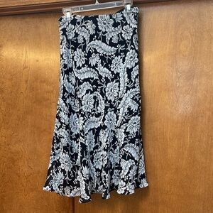 Chaps Maxi Skirt, Black/White, Medium